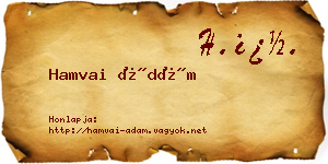 Hamvai Ádám névjegykártya